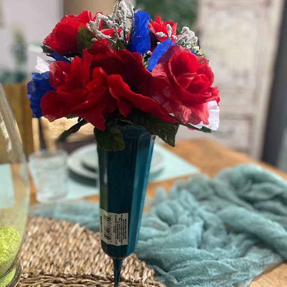 Cemetery Flowers, Grave Site Arrangement, Memorial Day, 4th of July - Picture 2 of 3